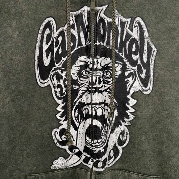 Gas 🙊 Monkey Garage Full Zip Kangaroo Pocket Hoodie, Size S - Picture 2 of 10